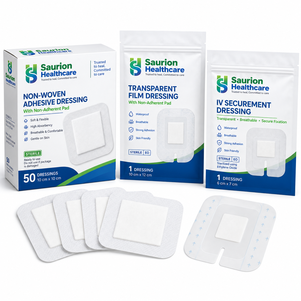 Saurion wound care dressing product range